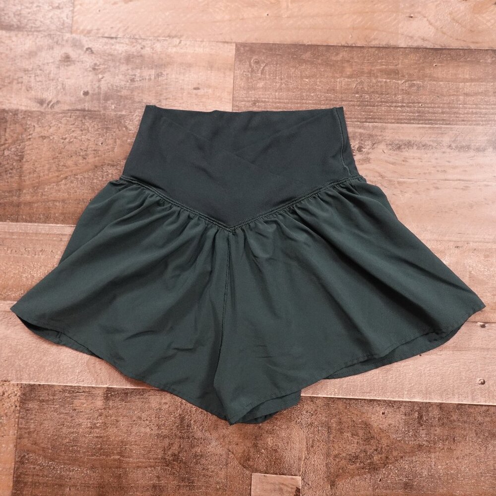 Offline by Aerie Real Me Smocked Skort Shorts Women's Size XS Deep Green